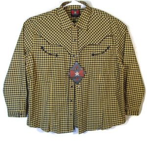 Five Star by Roper western yellow plaid 2X